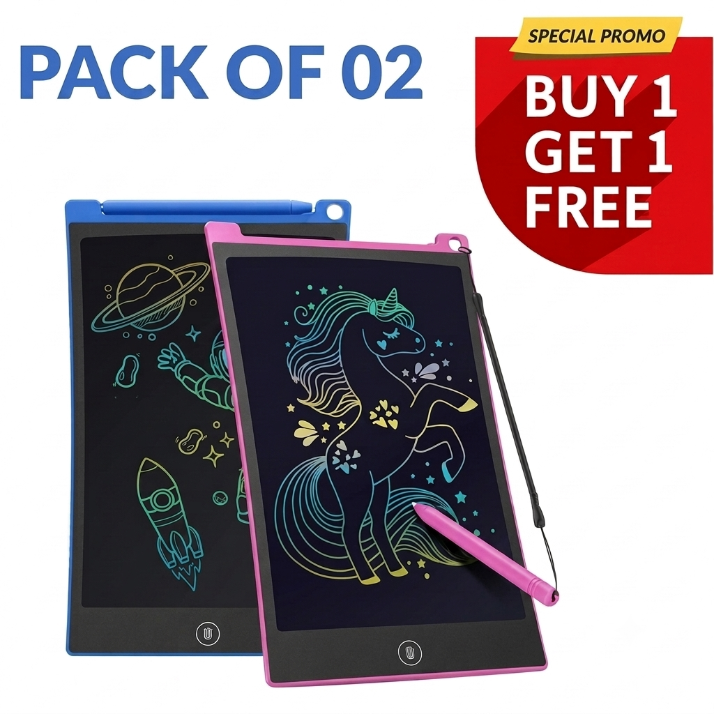 Kids LCD Writing Tablet – 8.5" Portable Drawing Pad| 1+1 FREE