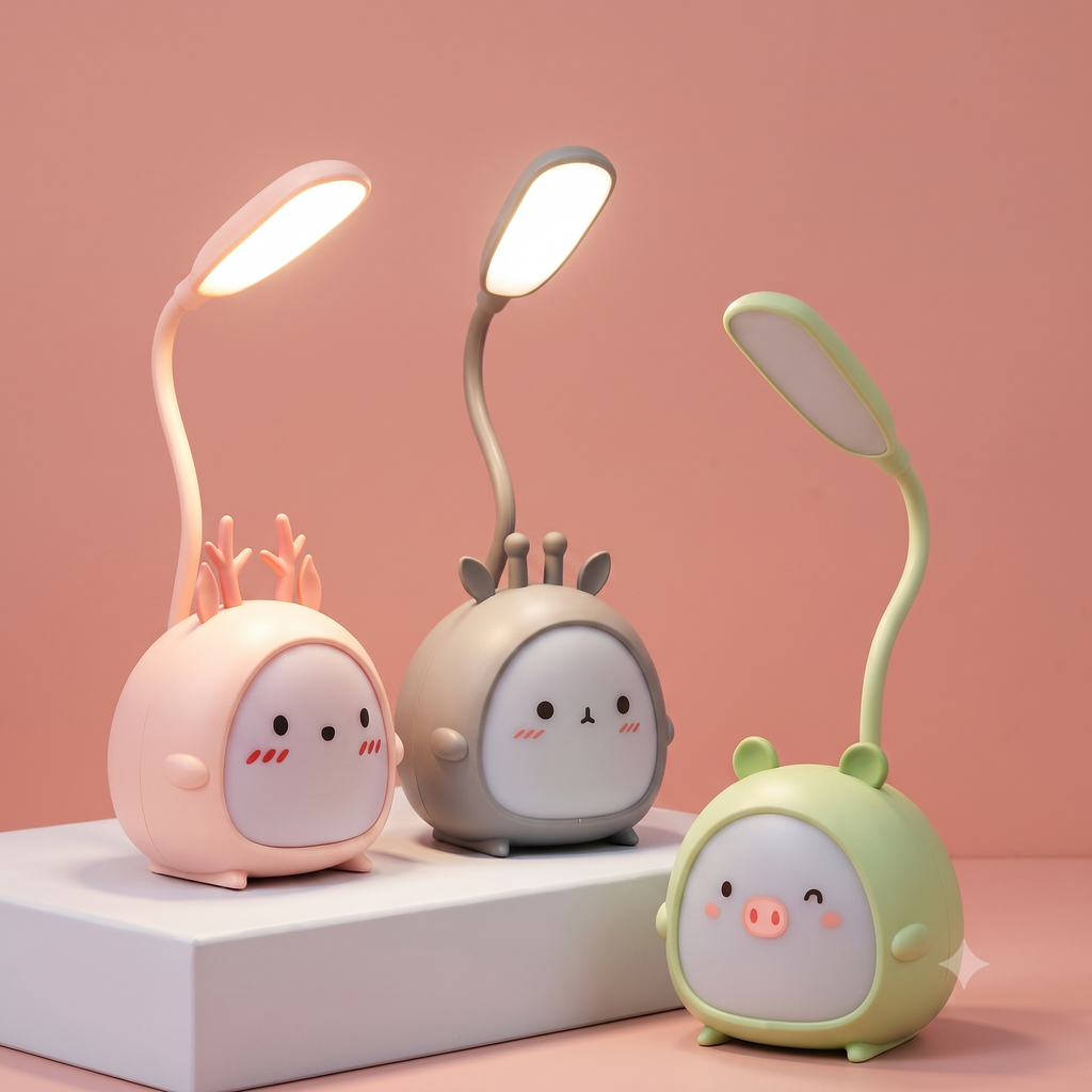 Cute Kids Desk Lamp Rechargeable LED Cartoon Teddy Bear Table lamp