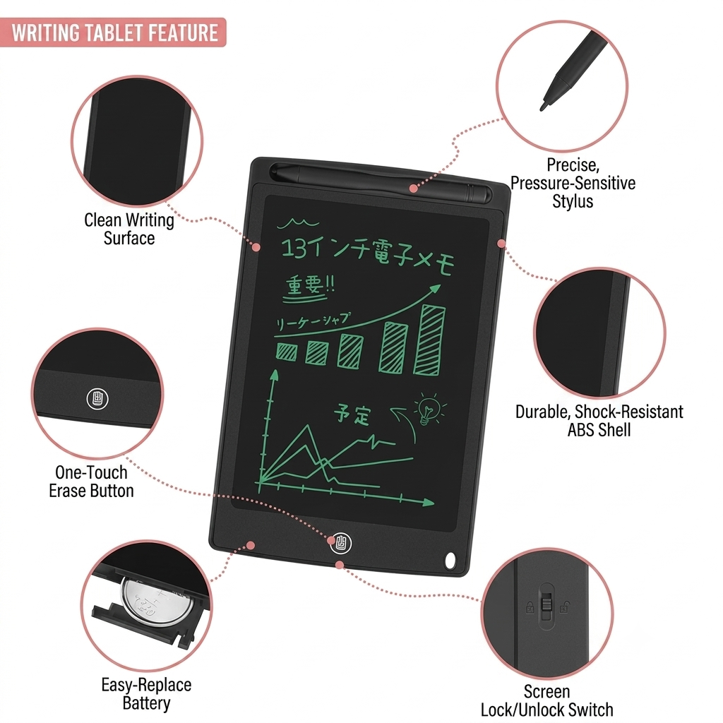 Kids LCD Writing Tablet – 8.5" Portable Drawing Pad| 1+1 FREE